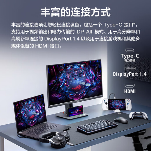 华硕ROG XG32UCG绝神32英寸显示器4K电竞显示器4K 160Hz双模1K 320Hz HDR400 HDMI2.1 0.3ms响应G-sync