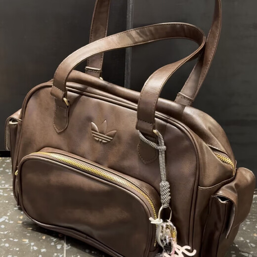 阿迪达斯 （adidas）三叶草运动休闲复古PU单肩斜挎手拎包JV9277 JV9284 JV9283 棕色JV9277 (正品)