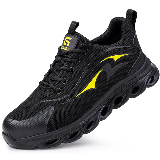 Junbu (JUNBU) labor protection shoes for men in summer breathable, anti-smashing, anti-spun, lightweight, soft sole, wear-resistant, anti-construction site work safety shoes [ultra-light breathable] lightweight and not stuffy feet 42