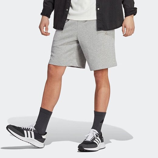 阿迪达斯 （adidas）运动裤男裤夏季新款休闲裤针织透气宽松五分裤短裤IC9756 IC9816浅灰 M