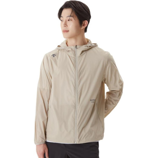 迪桑特（DESCENTE）高端Authentic系列户外防晒皮肤衣LOGO印花夹克外套男女同款 卡其色 100