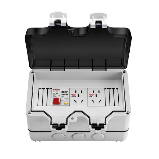 Outdoor distribution box waterproof socket outdoor leakage protection new energy charging yard industrial rainproof power switch Delixi new leakage protection 40A + five holes 16A * 2 + 10A