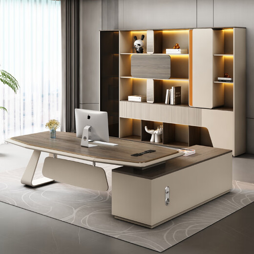 Semphia boss desk desk workbench simple and modern E0 plate leader desk office boss desk and chair combination 1.8 meters boss table + boss chair