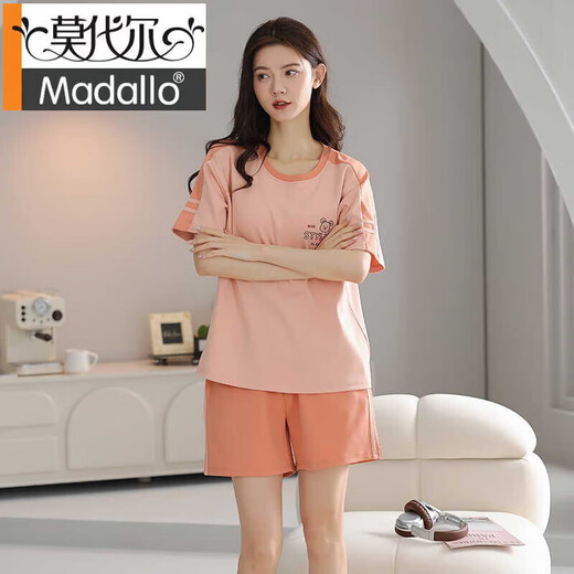 Imitation modale Silk Pure Coton Pyjamas Summer Femmes Pilover Pyjamas Summer Shorts à manches courtes et décontractés Ensemble de vêtements de maison Z9885 M [Recommandé 80-100jin [Jin est égal à 0,5 kg] usure]