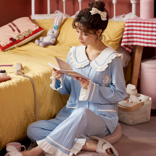 莫代尔睡衣女夏纯棉长袖感可外穿甜美大码2025新款家居服 jm3527 XL 115-130斤