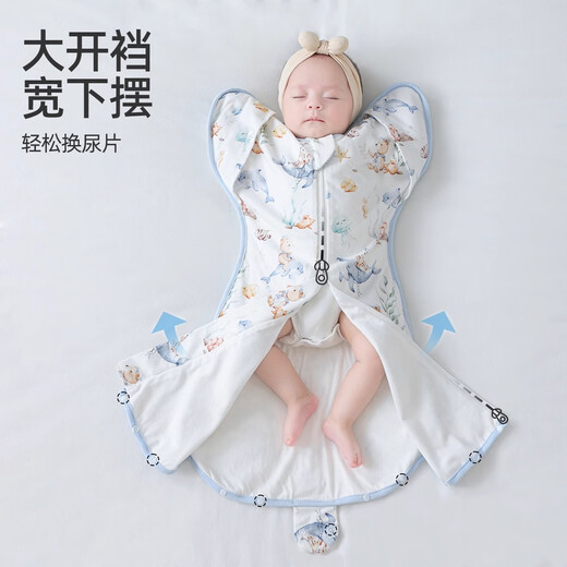 JOYNCLEON newborn baby sleeping bag baby surrender style anti-jump artifact pure cotton quilted anti-kick quilt Green L jsd177270