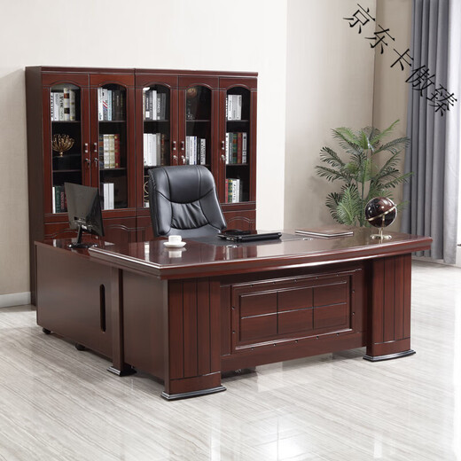 Zimu Yaju Boss Desk Grand Desk Président Bureau Single Superviseur Bureau Manager Bureau Bureau Chaise Chaise Faire des meubles de bureau modernes simples 2,2 mètres / table + une chaise + 695 # Armoire de rangement à six portes
