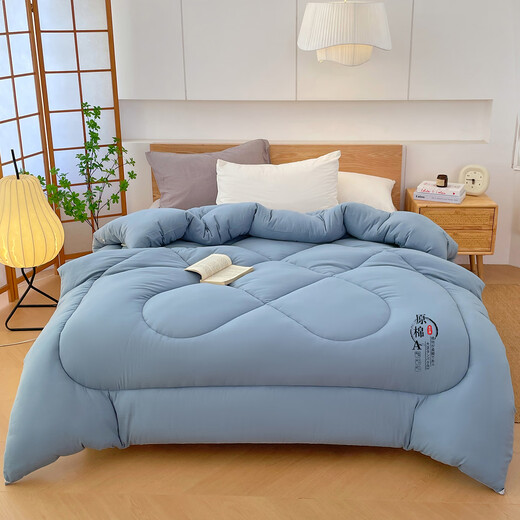 Yu Zhaolin Class A soybean fiber quilt in autumn and winter single person 1.5 meters x 2 meters warm quilt in spring and autumn quilt core universal in all seasons. Raw cotton-Bentley blue 150*200cm-about 3 Jin[Jin equals 0.5 kg]