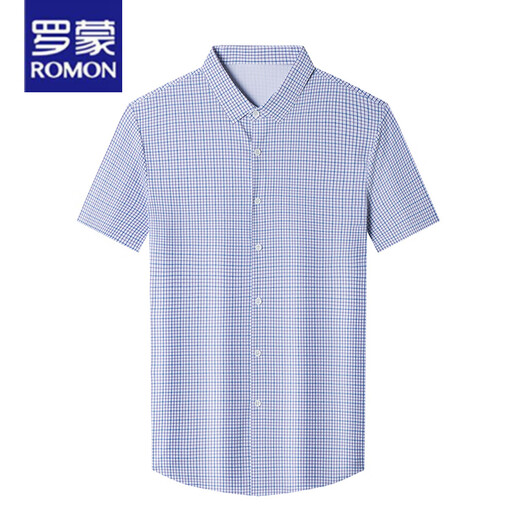 ROMON high-end mulberry silk shirt for men short-sleeved summer ice silk middle-aged business formal wear striped half-sleeved shirt 9195 khaki M 165 suggestions 95-115Jin [Jin equals 0.5 kg]