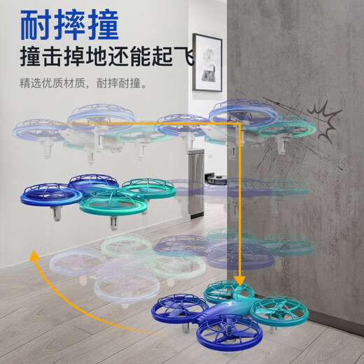 Concours de drones sans licence pour les élèves des écoles primaires, quadcoptère télécommandée, drone pour le concours des jeunes, des écoles primaires et secondaires, Blue <paddle à deux lames modifié [Pro No Aerial Photography + Storage Bag] Ensemble à trois électriques [3 électricité au total]