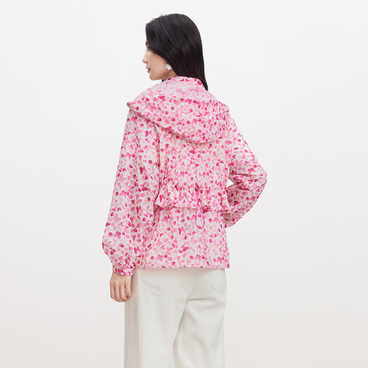 
The same summer sunscreen jacket printed casual short jacket top for women, medium purple red M