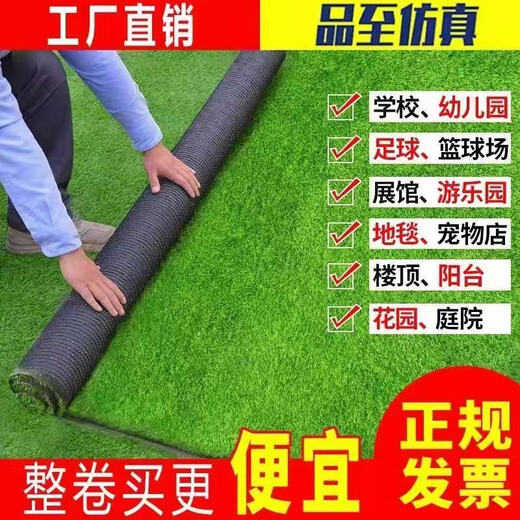 Simulated lawn artificial turf artificial fake lawn carpet simulated plastic lawn mat outdoor 2 cm thick spring grass 2 meters wide * 25 long