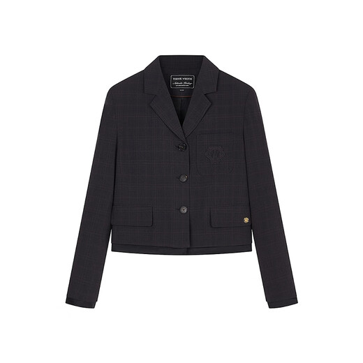 Teenie Weenie Bear Women's Jacket 2025 Fall New Retro College Style Hem Detachable Suit Dark Gray S