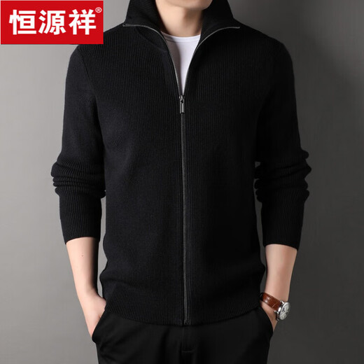 
Hengyuanxiang cardigan men's wool knitted cardigan autumn and winter thickened lapel casual middle-aged sweater jacket men deep coffee XL/175 size 140-160Jin [Jin equals 0.5 kg]