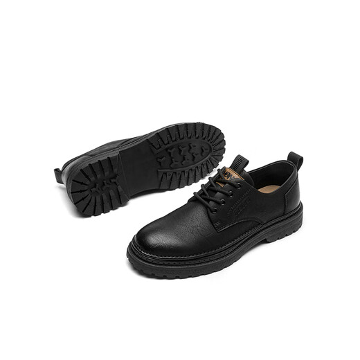 
Red Dragonfly Men's Workwear Shoes Spring and Autumn Low Top Trendy Martin Shoes Thick-soled Leather Shoes Retro Casual Shoes WLA44054 Black 42
