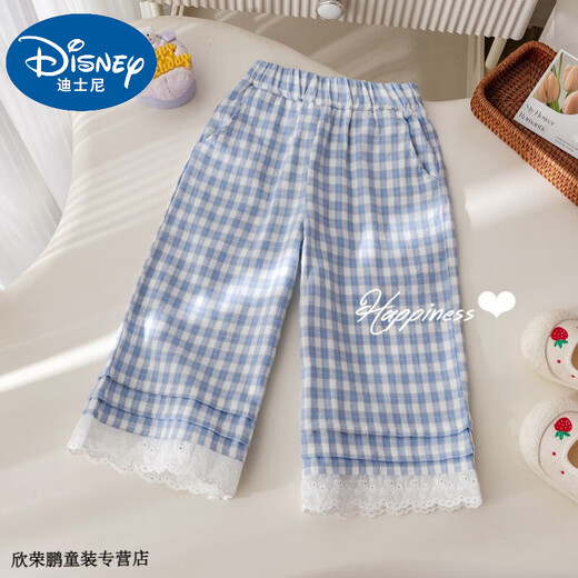 
Disney baby girl spring and autumn suit 2025 new bow printed sweatshirt fashionable lace plaid casual pants two-piece set 1050-set 100 Recommended 90-100cm 1 and a half years-2 years old