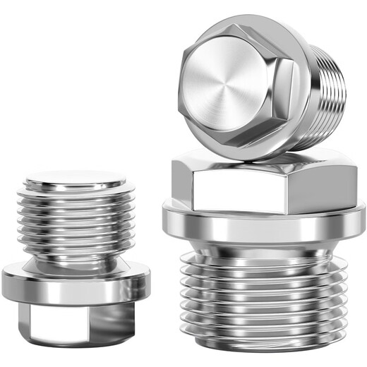 Tianzhuo Hardware 304 stainless steel external hexagonal flange plug with side pipe oil plug bulk head water pipe metric inch 2 points 4 points M10*1-2 pcs