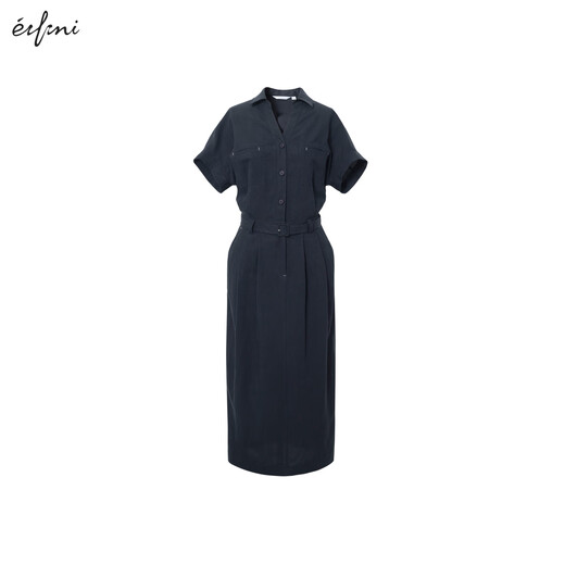 
Eifli (eifini) Eifli's waist comfortable beef tendon design dress for women 2025 summer new casual temperament skirt for women Navy Blue S 80-100Jin [Jin equals 0.5 kg]