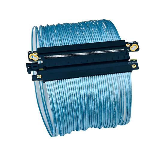 Yue Changsheng PCIE4.0X16 GPU graphics card extension cable AI server loose wire silver-plated adapter cable single independent 16AB4 loose wire blue 15cm