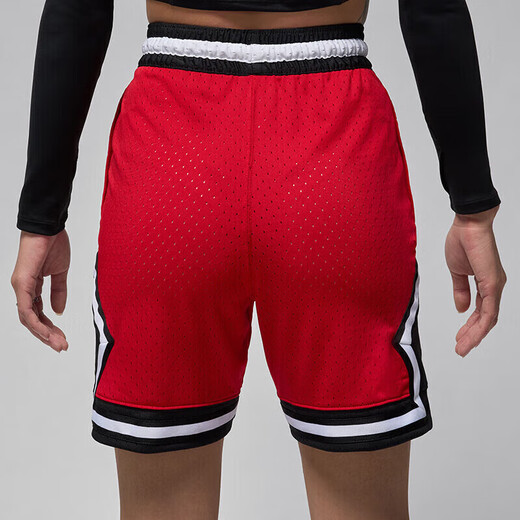 Jordan男运动短裤乔丹 Dri-FIT速干 撞色条纹 五分裤DX1488-687红黑XS