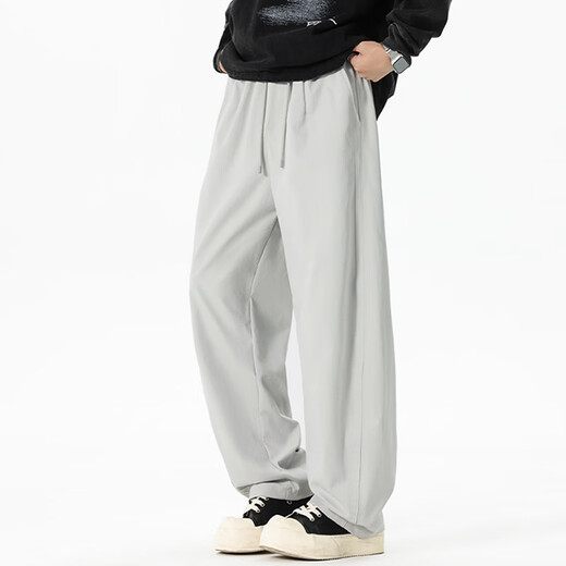 MINISO casual pants men's 2025 new loose-fitting autumn and winter boys' American sports khaki versatile straight pants men's straight casual pants Khaki L /175 (weight 115-135Jin Jin equals 0.5 kg)