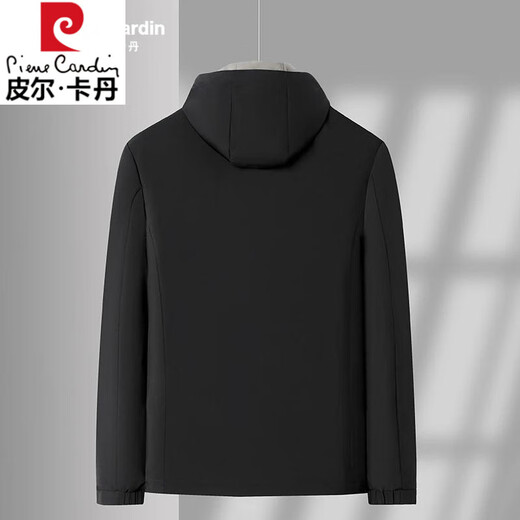 Pierre Cardin Reversible Jacket 2025 Spring and Autumn Men's Hooded Detachable Middle-aged Fashion Loose Men's Jacket Top Dad's Wear Navy XL 180 Recommended 140-155 Jin Jin equals 0.5 kg Wear