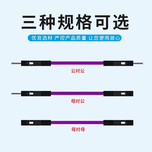 Dengshitang 1P double-ended PVC DuPont cable, male to male, female to female, male to female, 10/20/30CM rehearsal cable, customizable shelled rehearsal cable, blue - male to male (1 piece) 0.3m