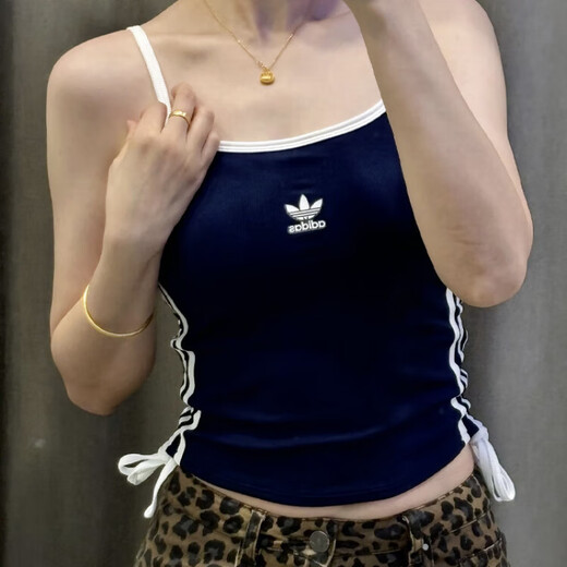 阿迪达斯 （adidas）三叶草夏季女子复古条纹可调节运动吊带背心 KE3887 KE3891 棕色KE3892（有胸垫） （） L