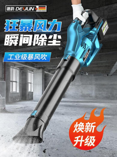 Deyun charging hair dryer gun soot gun truck blow jet dust grab dust high pressure blower pneumatic tool blow snow clearing dust Y-New Storm Blue 3888TV two electric one charge and heavy load