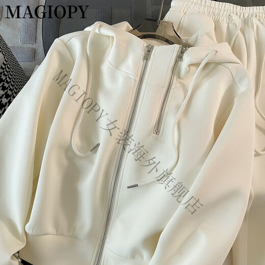 MAGIOPY国际奢侈高档品牌2025春季奶fufu杏色休闲运动套装女洋气减龄外套 杏色两件套 S(100斤以内)