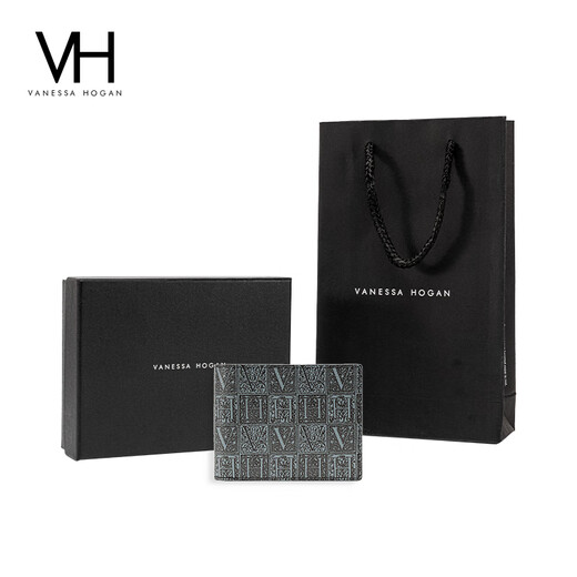 Vanessa Hogan VH Men's Menship Wallet Portable и Practical Daily Daily Short Sage Bear Box Skellet Multi-Card Bag Back Black (подарочная коробка)
