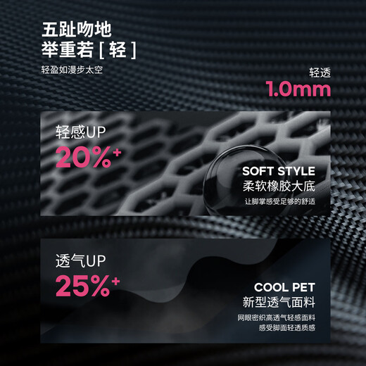 TWELVE POWER five-toed shoes, indoor comprehensive training yoga Pilates, barefoot non-slip breathable fitness sports soft-soled five-toed shoes, Rembrandt black, it is recommended to go up one size 37