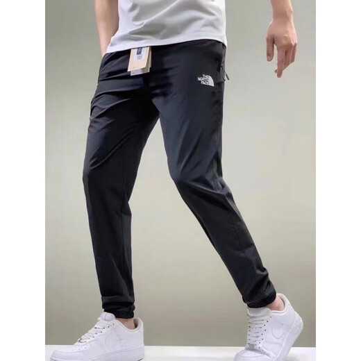 North Feather King Summer Elástico Luz y Luz Pantalones deportivos de secado rápido Hombres y mujeres de estilo coreano Pantalones de seda de hielo delgados Casta de moda 695-31948 Pantalones de secado rápido L Negro L Negro L