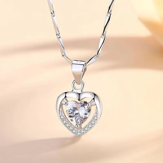 Heart of the Ocean PT950 Platinum Necklace for Women 2025 New 18K-Clavicle Chain Pendant as a Gift for Girlfriend and Wife Blue with Melon Seed Chain 45CM Light Luxury Style