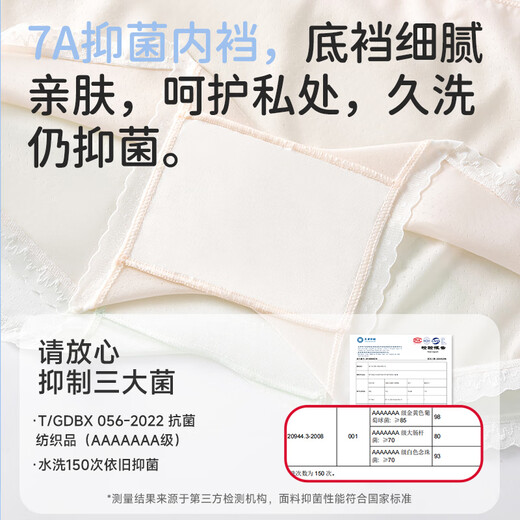 Red bean girls' underwear, summer thin, comfortable, breathable, antibacterial and traceless, 3-pack of square-corner safety underwear for girls during development period