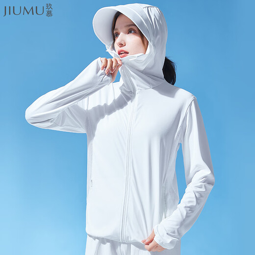玖慕衣女夏冰丝薄大帽檐户外运动百搭骑行长袖服 明 M
