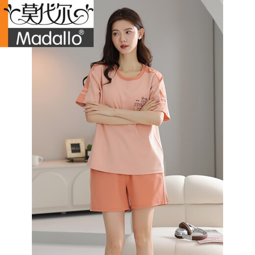 Modal 2025 reines Baumwollsommer-Pyjama Frauen Pullover Pyjamas Sommershorts Shorts komfortable und lässige Heimanzug Frauen Z9859 M [Empfohlen 80-100jin [Jin gleich 0,5 kg] tragen]