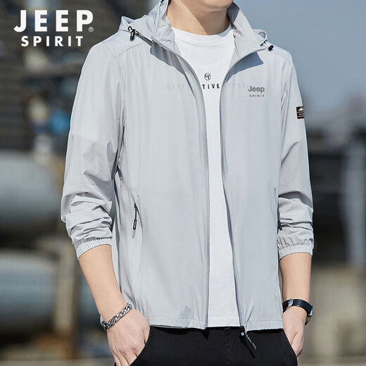 Jeep Spirit Jeep Sonnenschutzkleidung Herren Sommereis Seiden UV Anti-dünn atmungsaktiv