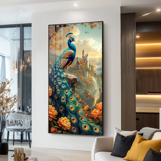 Huilide Peacock Relief Enerlunice Трехмерная живопись вход вступительный вход.