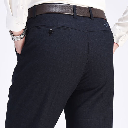 
RUNNBEI high-end brand spring, autumn and winter thick middle-aged men's loose casual pants for men middle-aged and elderly men's high waist deep crotch plus size 16855 pants length 104cm [gift box] plus velvet 33 (2.6 feet waist circumference)