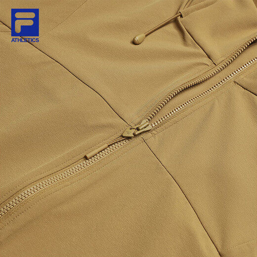 Fila Offizielle Frauenwebende Jacke für Frauen 2025 Herbst Neue Outdoor-Sportarten Einfacher loser Kapuze-Top Urdu Khaki-DK M 165/84a/m