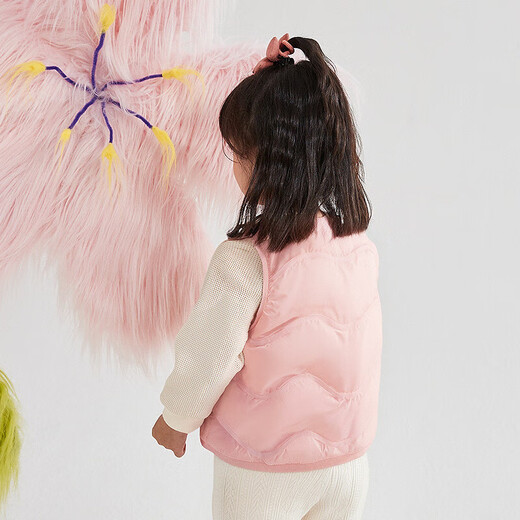 Disha Children's Clothing Girls Vest 2025 Autumn and Winter Little Girls Down Vest Vest Children's Jacket Peach Pink 130