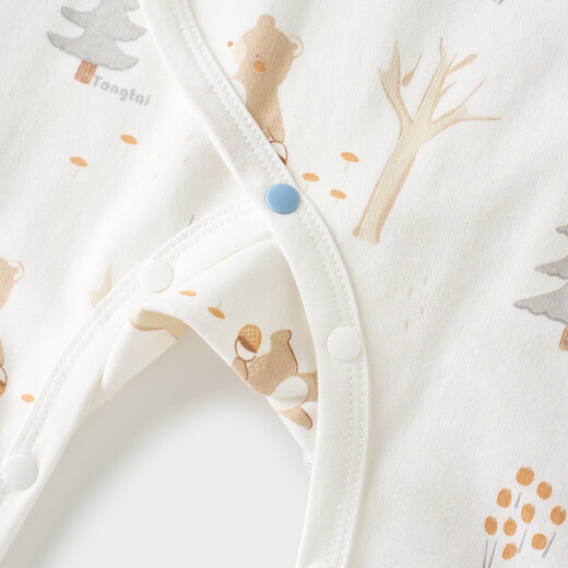 Tongtai (TONGTAI) baby jumpsuit spring and autumn pure cotton newborn clothes baby butterfly romper suit monk suit blue 59cm