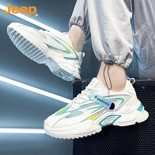吉普（JEEP）男鞋3637小码3845码46大码夏季青少年初中学生跑步休闲运动老爹鞋 9920白紫 37