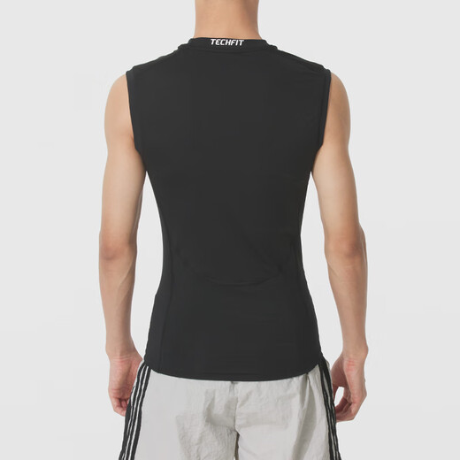 Adidas men's top 2025 summer new tight sportswear comfortable breathable quick-drying sleeveless T-shirt fitness vest black 694 / recommended to take two sizes XS