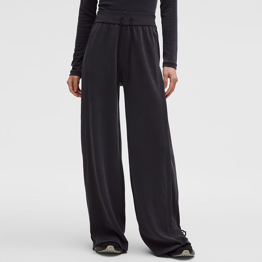 Lululemon 丨 Pantalones de pierna anchas de empalmes de mujer con rayos blandos con el contraste lw5huxa negro m