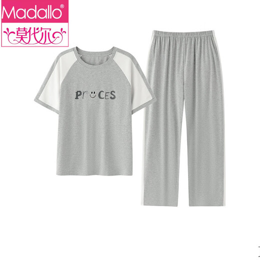 
Modal short-sleeved cotton pajamas women's suit summer trousers home clothes Korean style thin style can be worn on the outside of summer cartoon pajamas Y9719 L (recommended 95-115Jin [Jin equals 0.5 kg])