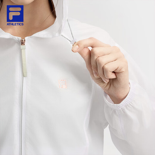 FILA Oficial de la chaqueta tejida de mujeres 2025 Autumn New Fitness Sports Simple Loose Caplaed Top Jade White S 160/80a/S