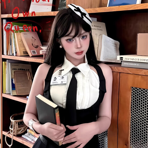 Yunshun Hepburn British Navy Beret Frauen süße süße Kuppelhut Haarzubehör Schwarz -Weiß -Samt -Bogenscheibe Hepburn Navy Toper [mit Kantenclips auf beiden Seiten] Alle Größen