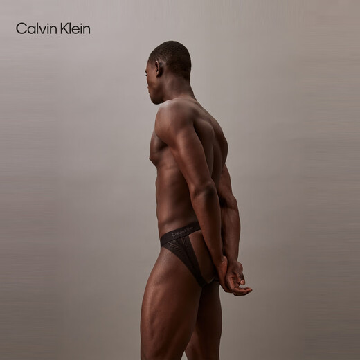 
Calvin Klein underwear men modern sexy black lace ck thin smooth hollow thong double thong men NB3855 UB1-Space Black 1 M